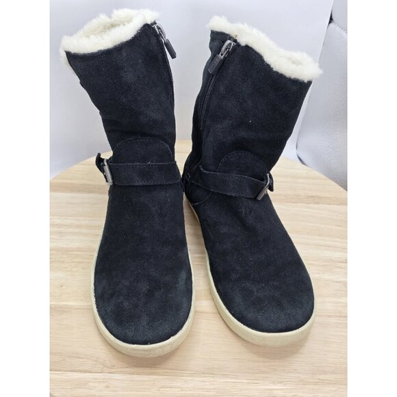 Ugg - Barley Boot - Kids - Size 4 - Suede - black - Shearling Inner Lining - Picture 4 of 9